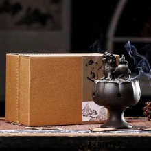 包邮 狮炉陶瓷盘香香炉家居摆件茶桌香薰炉,三合